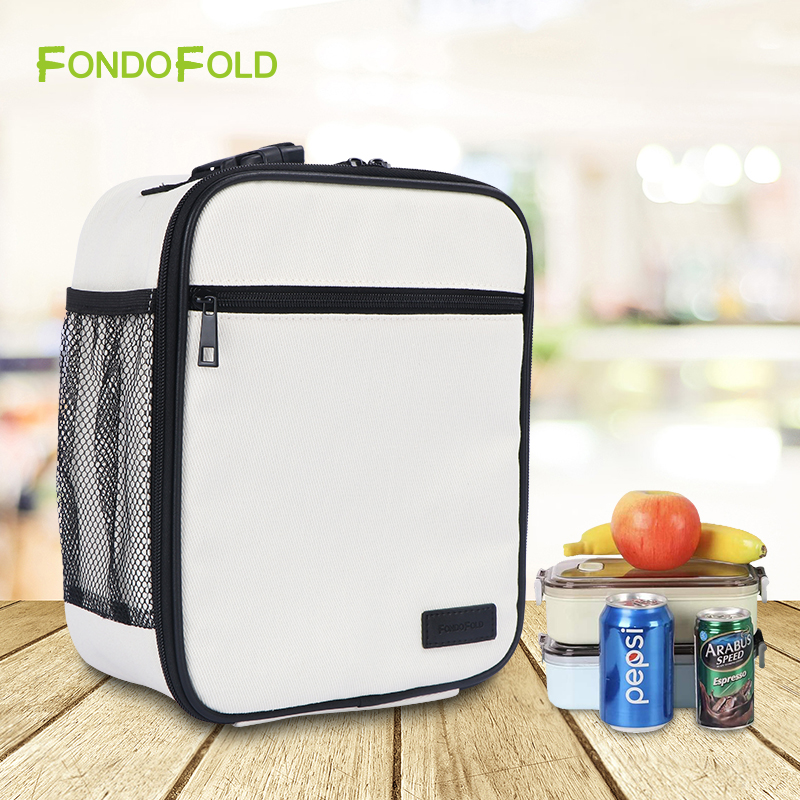 Custom Solid Color Square Lunch Cooler Bag Leakproof Thermal Food Storage Bag